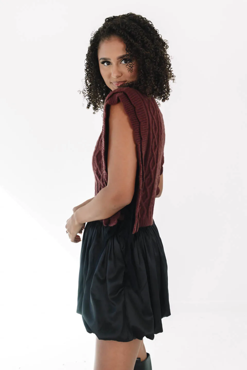 Romantic Nights Sweater Vest - Burgundy