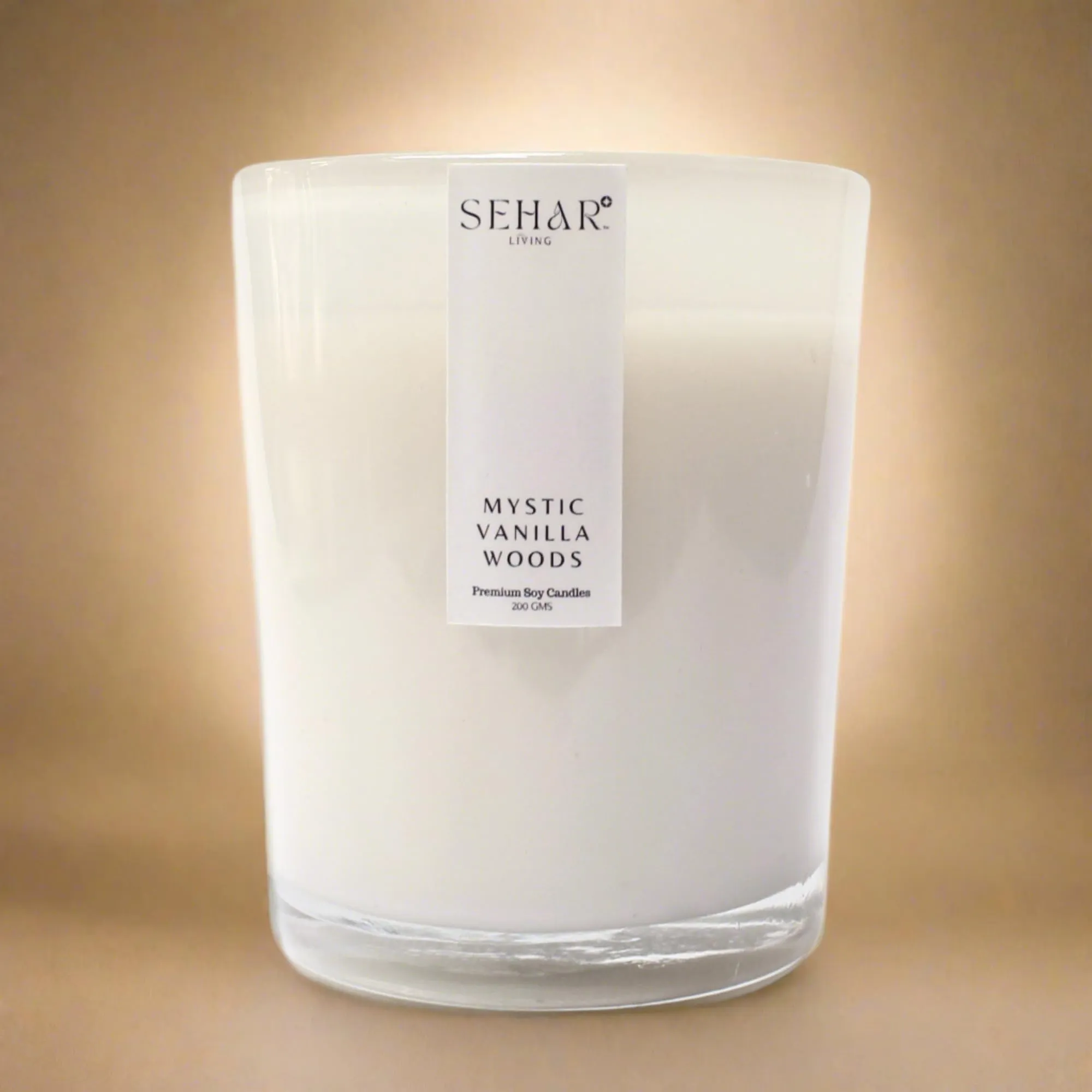 Sehar Living Enchanted Elegance Collection - Mystic Vanilla Woods | 200 Gm | Pure Soy Wax | Burn Time - 40-50 Hours | Reusable Glass Jar | Long Lasting | Clean Burning | Hand Poured