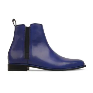 Sentil - Men's Blue Calf Leather Chelsea Boot