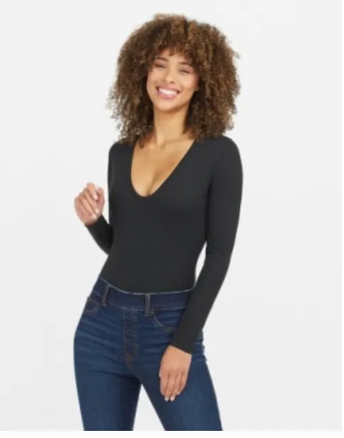 Spanx Long Sleeve Scoop Neck Bodysuit