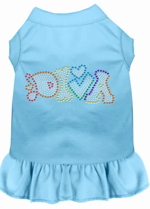 Technicolor Diva Rhinestone Pet Dress Baby Blue Xl (16)