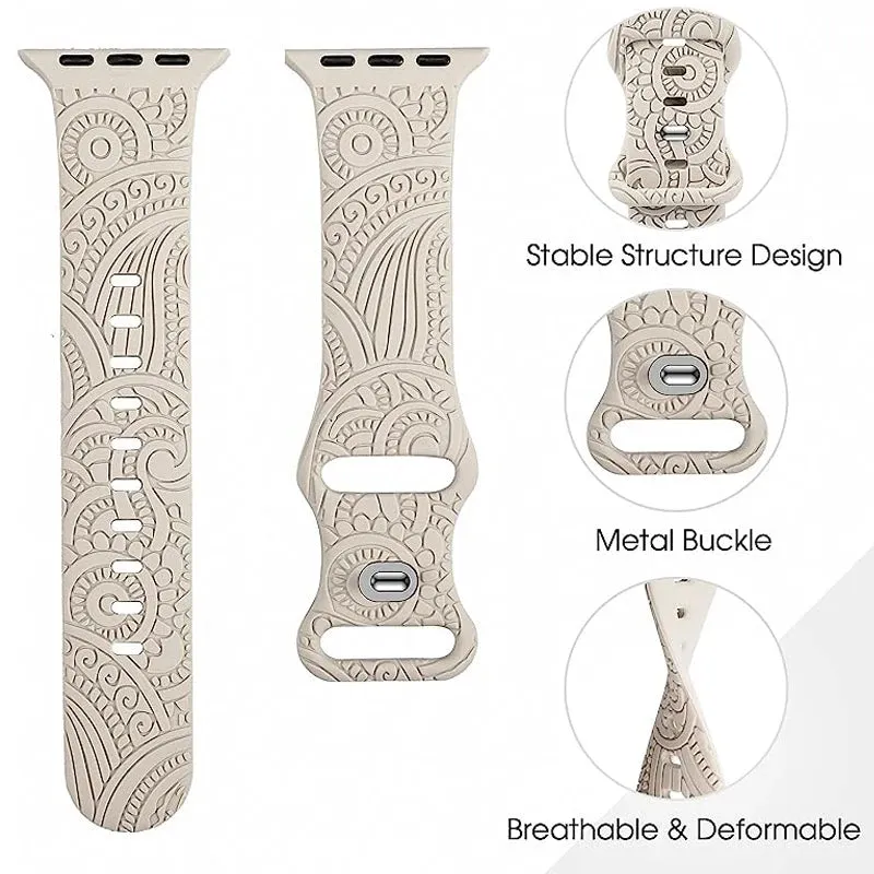 Tribal Elegance Silicon Band for Apple Watch - Beige