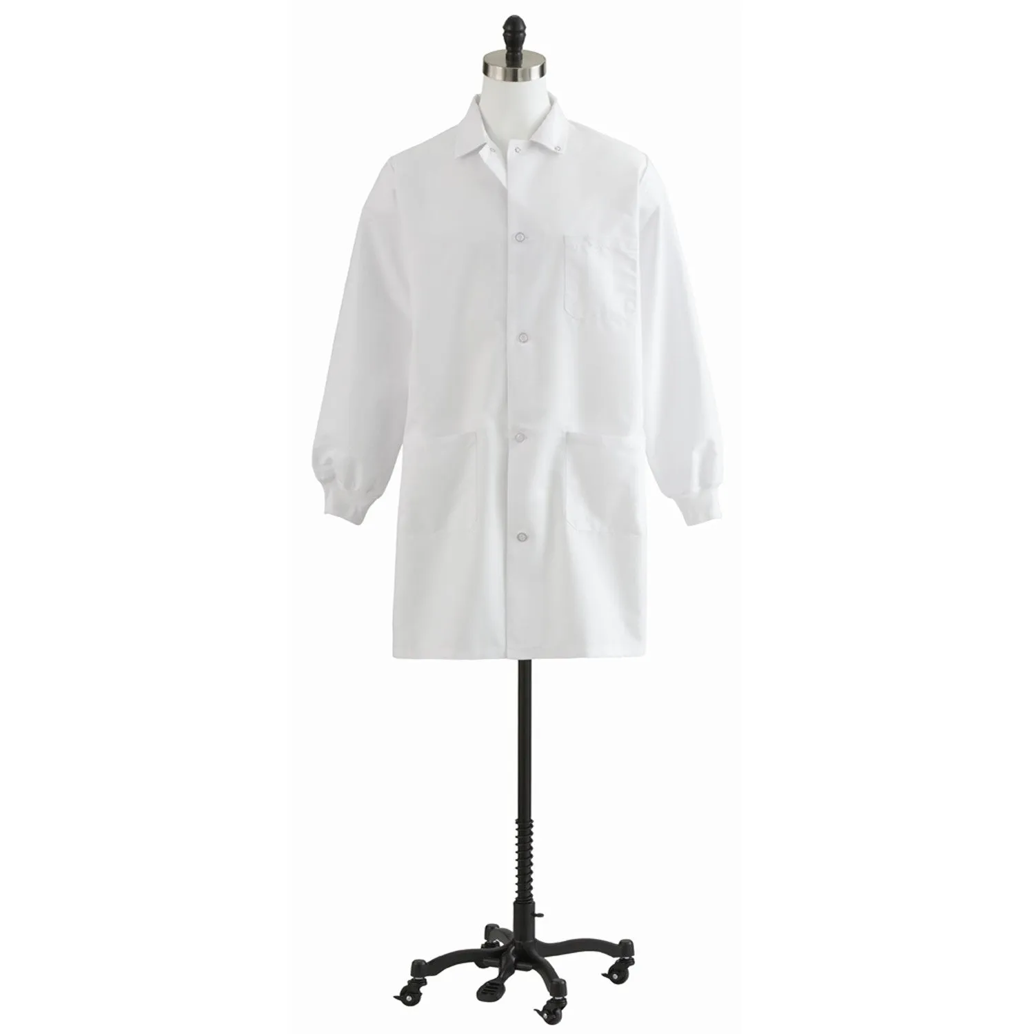 Unisex Knit Cuff Staff Length Lab Coat