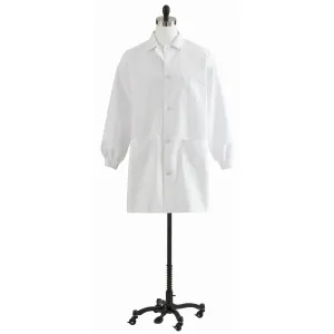 Unisex Knit Cuff Staff Length Lab Coat