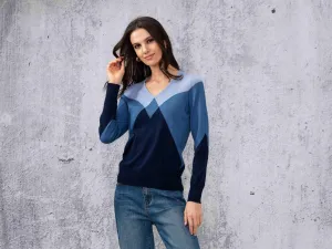 V-Neck Gradient Knit Sweater