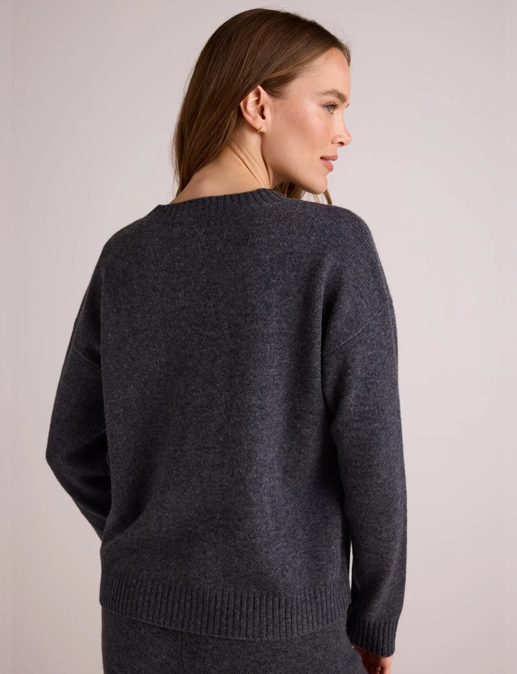 V-Neck Sweater, Charcoal