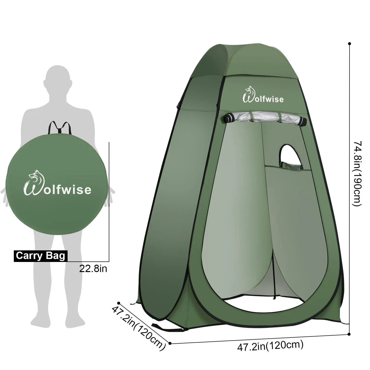 WolfWise Blazers A20 Pop up Privacy Tent Green